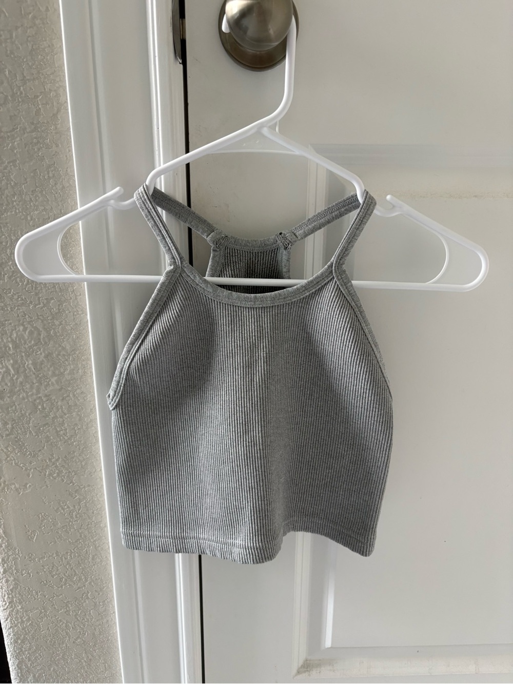 Free People Ribbed Gray  Crop Tank Top